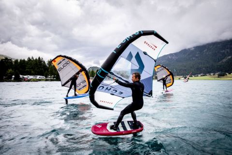 Vanora Engadinwind by Dakine 2020. 

Wing Foil Exhibition.

Wing Foil exhibition event by the newly founded GWA Global Wingsports Association. The contest is runned in the disciplines racing and freestyle, on Sunday August 16 on Lake St. Moritz and on Monday, August 17 on Lake Sivaplana.
{iptcday0} {iptcmonthname}, {iptcyear4}

© Sailing Energy / Engadinwind 2020